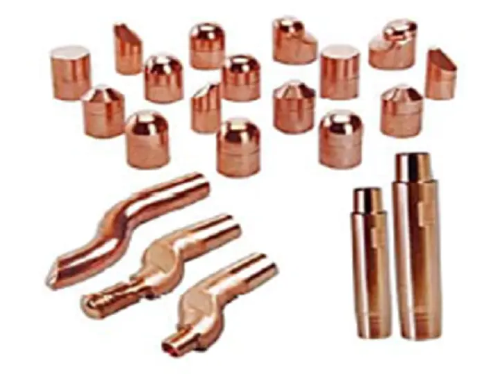 Cap tips and shanks for spot welding and resistance welding machines